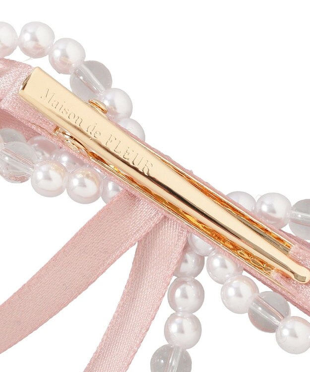 Maison de FLEUR パールリボンクリップＳＥＴ Pink