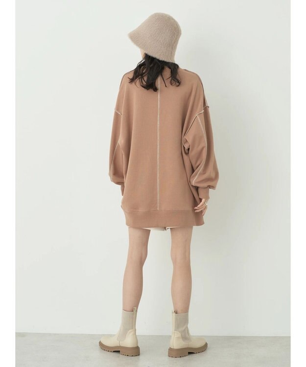 earth music&ecology 配色ルーズスウェット Mocha