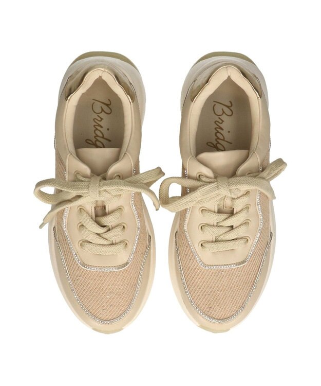 Bridget Birkin 【Bridget Birkin】ビジューレーンコンビスニーカー ベージュコンビ