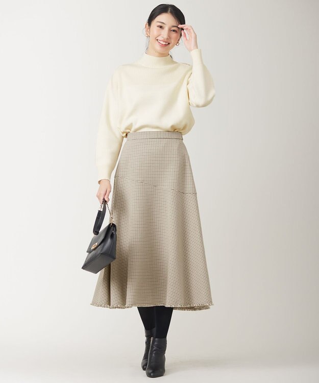 ANY SIS 【洗える】リブコンビボタン ニット アイボリー