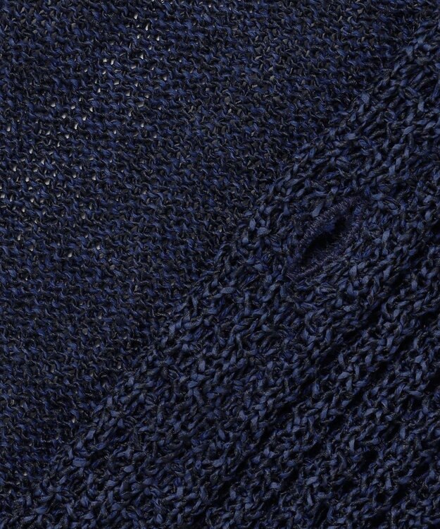 JOSEPH ABBOUD 【エコ素材和紙使用・日本素材】和紙杢メッシュクルーネック ニットジレ ネイビー系