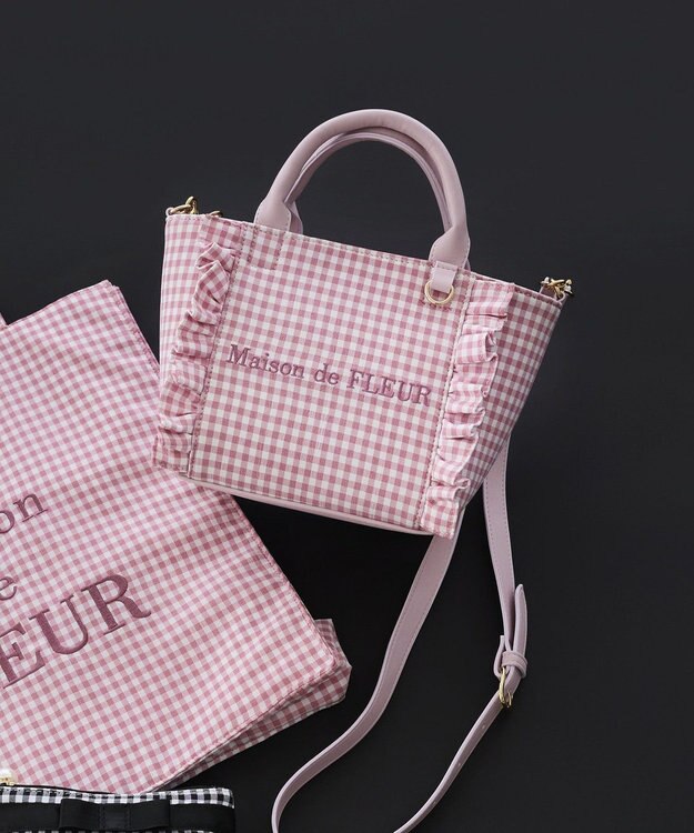 Maison de FLEUR ギンガムフリル2Wayバッグ Pink
