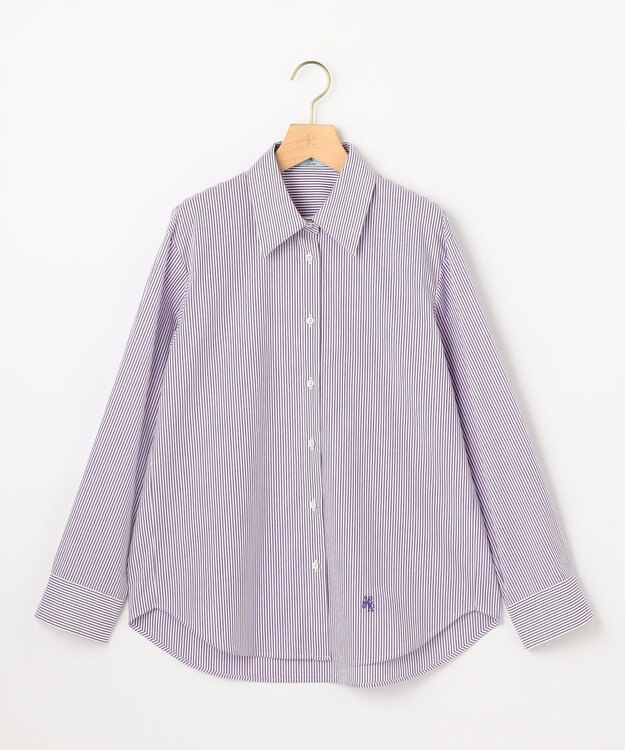 組曲 S 【加藤ローサさん着用】コットンタッチシャーティングボウタイ付き シャツ パープル系1