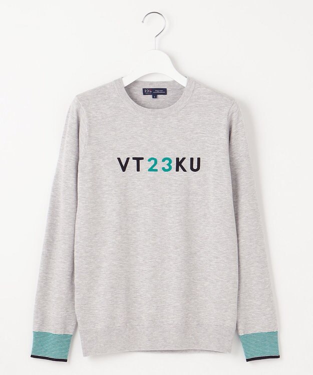 23区GOLF 【WOMEN】ロゴニット 着回しOK 動きやすさ◎ 厚すぎないからロングシーズン着用できる ライトグレー系