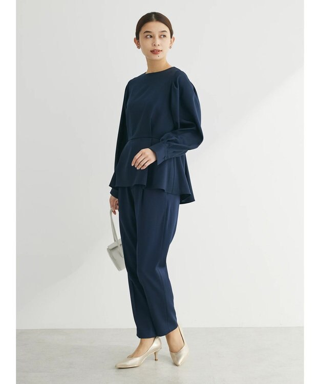 Green Parks ｅｆ－ｄｅ　ペプラムブラウス Dark Navy