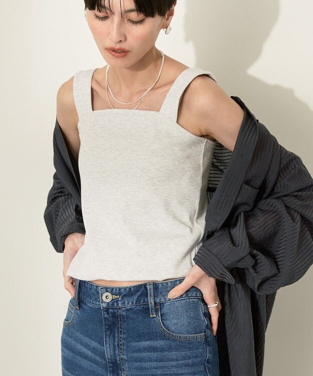 AMERICAN HOLIC 抗菌防臭テレコベアタンクトップ Oatmeal