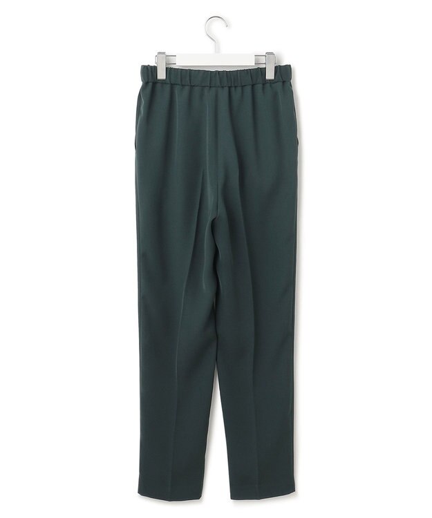 23区 S 【洗える】ドライダブルサテン ドロスト パンツ ダークグリーン系