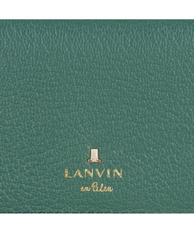 LANVIN en Bleu リム リール付き2面パスケース ダークグリーン