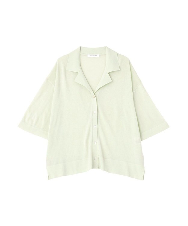 AMERICAN HOLIC 襟付き5分袖ニットカーディガン Mint