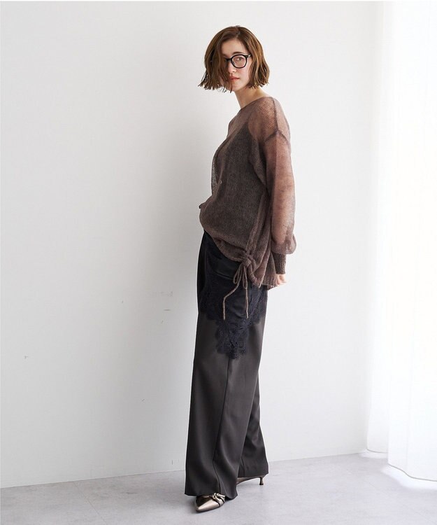 YECCA VECCA 【2点SET】レイヤードストレートパンツ Charcoal Gray