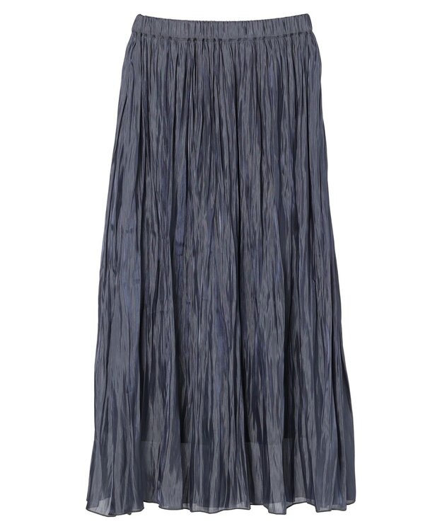 earth music&ecology シャイニーギャザースカート Charcoal Gray