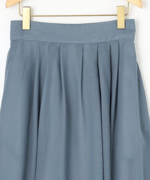 組曲 【洗える・イージーケア】カラーボイル フレアスカート ブルー系
