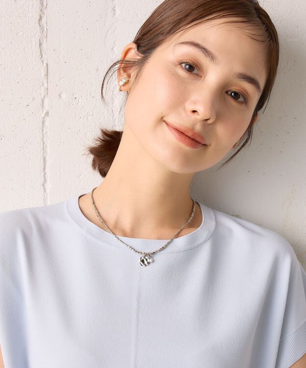 組曲 メタルコインチャームネックレス シルバー系