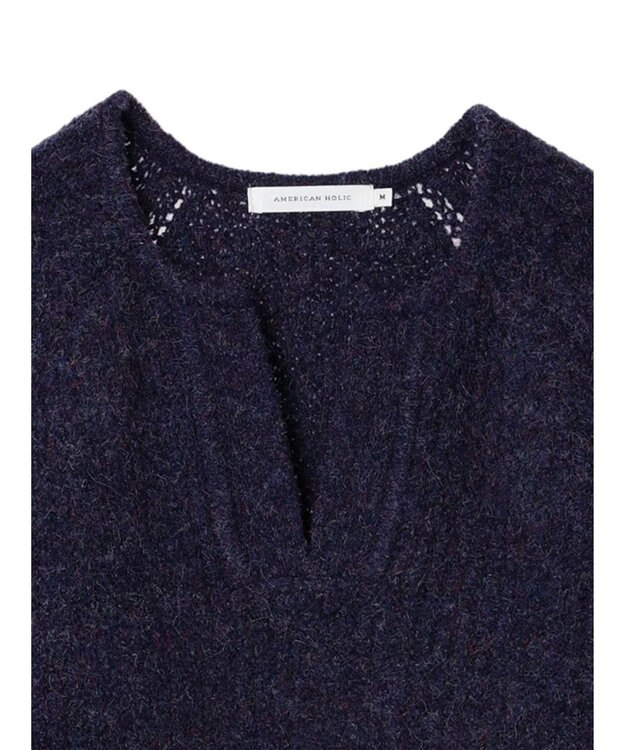 AMERICAN HOLIC ミックスヤーンカフタンニットプルオーバー Purple