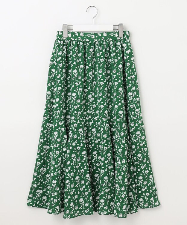 Feroux フラワープリント スカート グリーン系9
