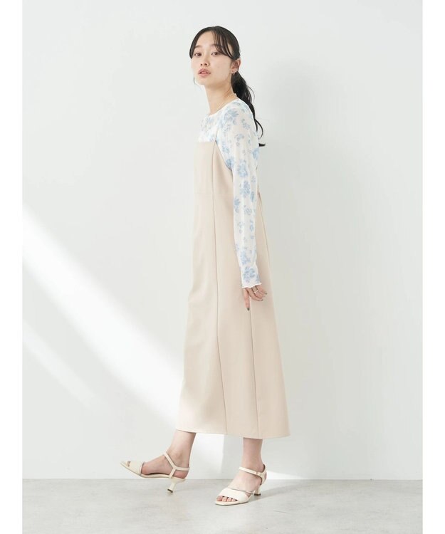 earth music&ecology バックスリットＩラインキャミワンピース Light Beige
