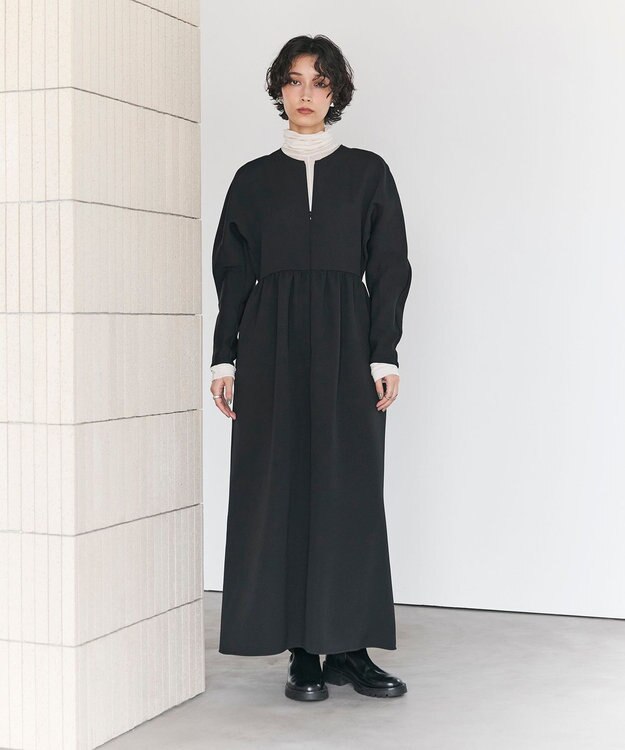 #Newans 【洗濯機可】オールシーンジップドレス ブラック