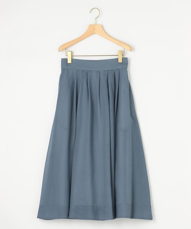 組曲 【洗える・イージーケア】カラーボイル フレアスカート ブルー系