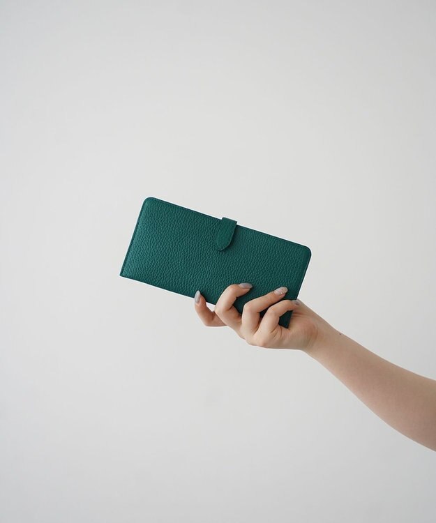 Atelier nuu 日本製 薄マチ本革 lim スマートロングウォレット グリーン