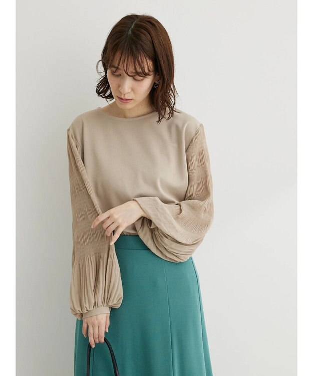 Green Parks マジョリカプリーツプルオーバー Beige