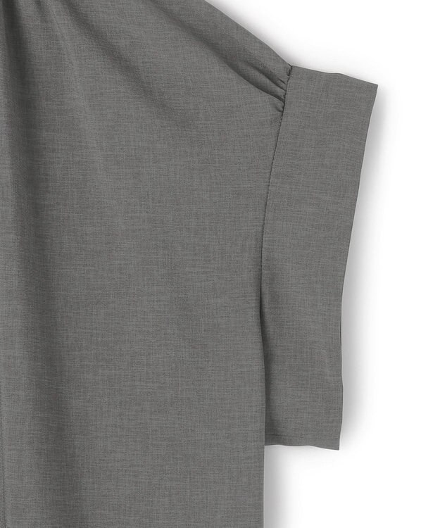 BEIGE， 【イージーケア】BATEAU / ギャザー ストレートドレス Charcoal