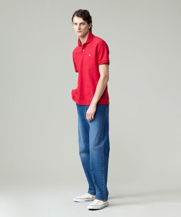 J.PRESS MEN 気品と愛嬌のバランスが抜群！【J.PRESS人気NO1ポロシャツ】 バックブルカノコレジメン ポロシャツ レッド系
