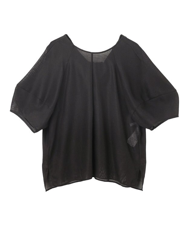 BEIGE， 【洗える・吸水速乾・防シワ】LIATRIS / バックリボンハーフスリーブブラウス Black