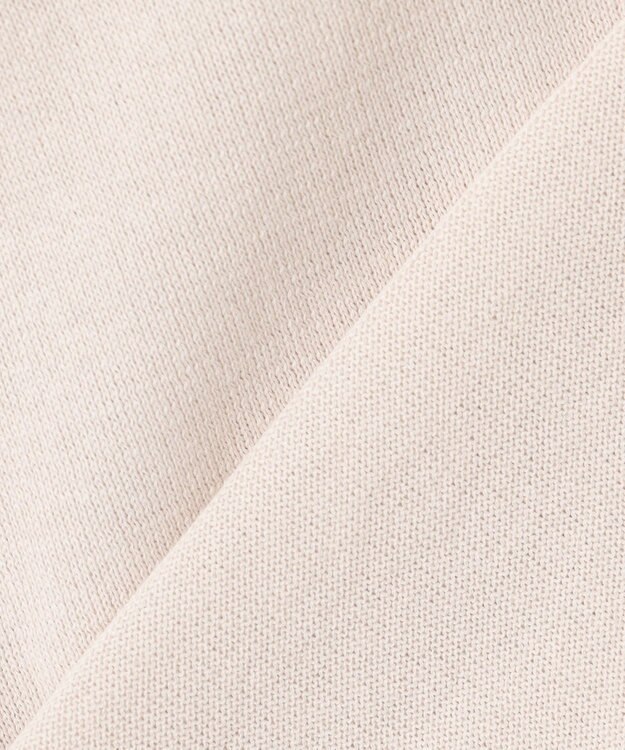 J.PRESS LADIES 【洗える】DRY COTTON ニットポロ ベージュ×ダークブラウン系