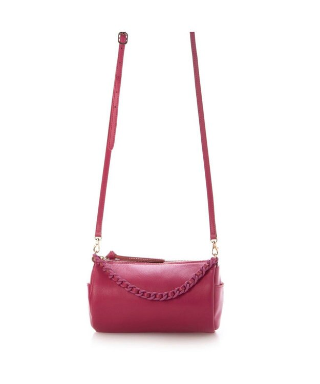 UNBILLION ペルケ perche / カラーチェーン筒形2wayショルダー ピンク