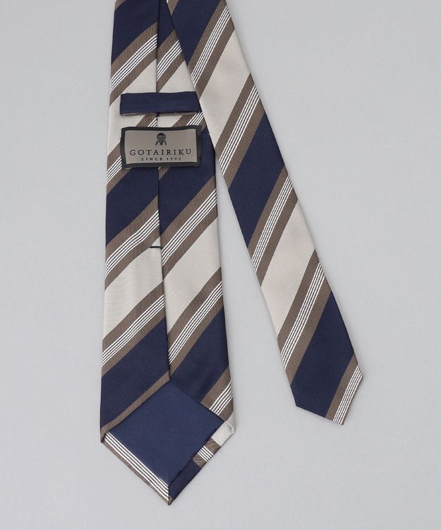 GOTAIRIKU GOTAIRIKU別注【日本製】シルク ネクタイ_ストライプ ネイビー系1