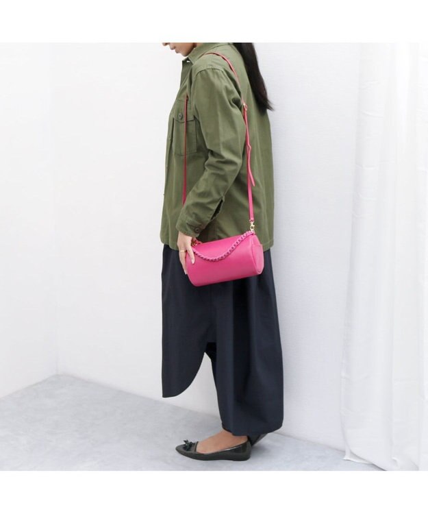 UNBILLION ペルケ perche / カラーチェーン筒形2wayショルダー ピンク