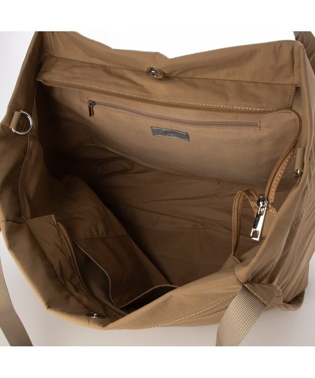 UNBILLION カシュカシュ cachecache / コード編みハンドルビッグナイロントート キャメル