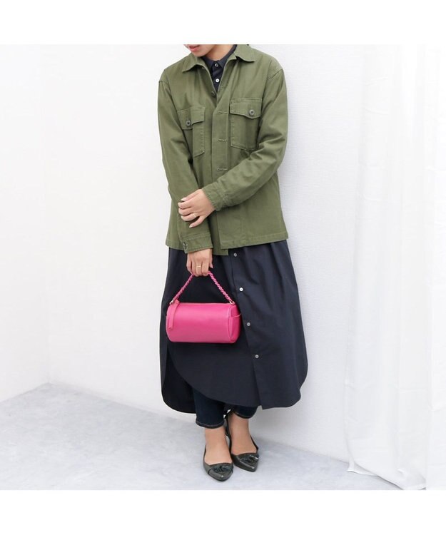 UNBILLION ペルケ perche / カラーチェーン筒形2wayショルダー ピンク