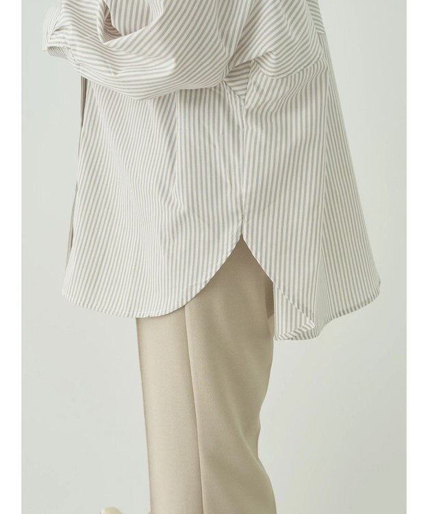 earth music&ecology ドルマンストライプシャツ Stripe Beige