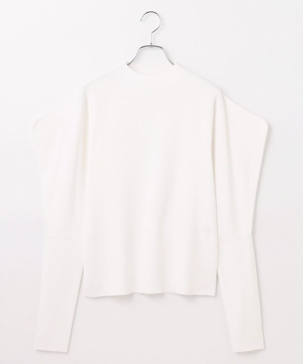 #Newans 【洗える】スクエアショルダーポイントニット ホワイト