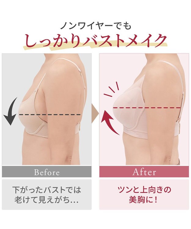 BRADELIS New York 【BRADELIS NewYork peace】すっきり楽ちん綿混ブラ 接触冷感 速乾機能で快適なノンワイヤー補整ブラ ブラック