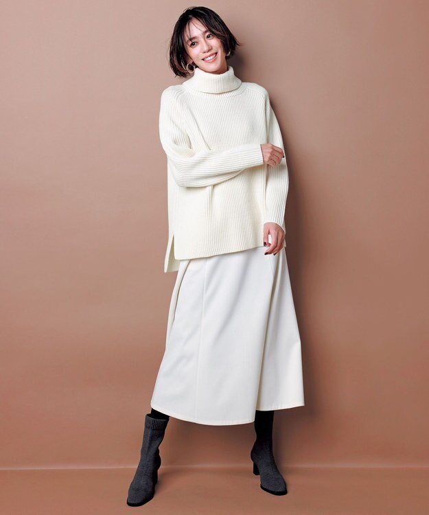 UNFILO あぜ編みオフタートルニット オフ