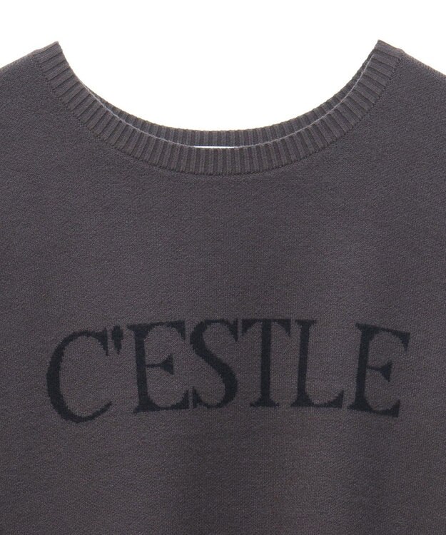 Green Parks もちやわロゴニットプルオーバー Charcoal Gray