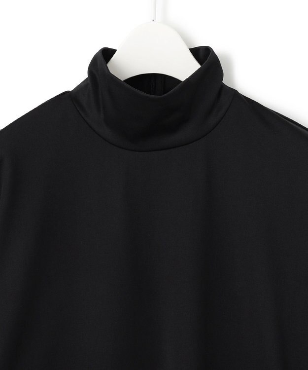 ICB 【洗える】リバーストレッチジャージー ハイネックプルオーバー ブラック系