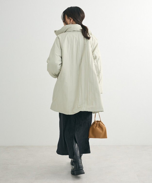 Green Parks シームレス中綿ドロストコート Smoky Green