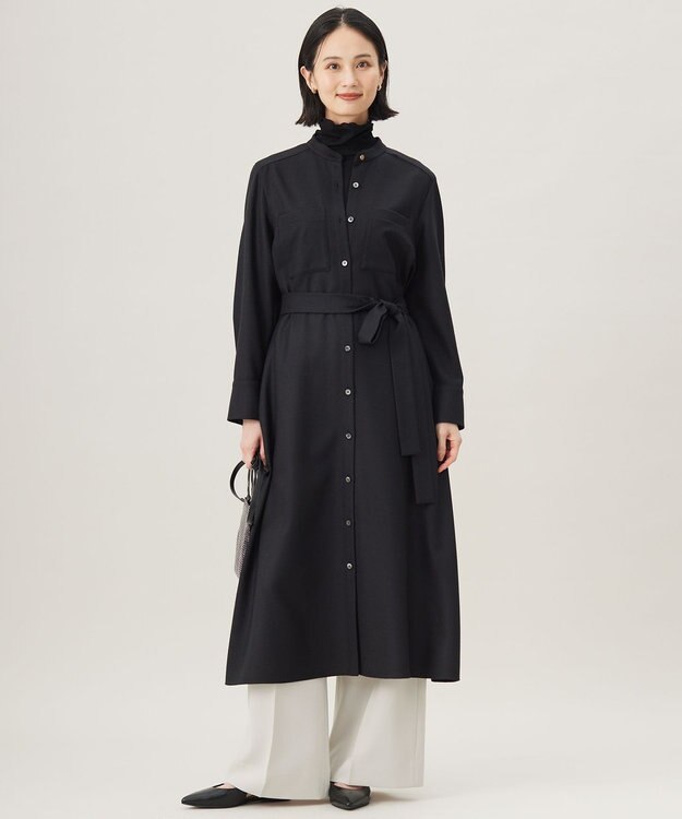 自由区 【セットアップ対応・洗える】トリアセダブルクロス ワイドパンツ ベージュ