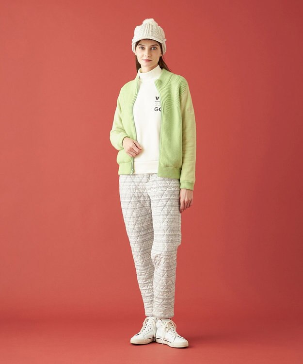 23区GOLF 冬の暖か名品トップス【WOMEN】ストレッチ 裏フリース ホワイト系