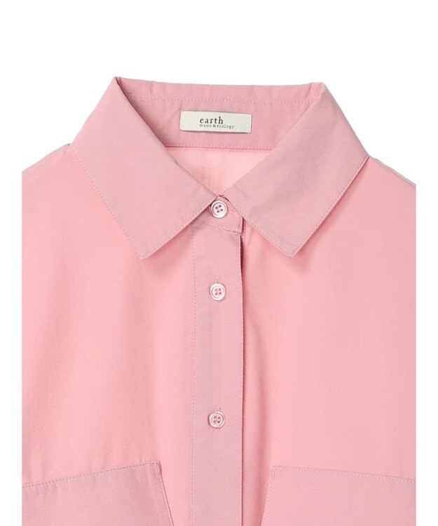 earth music&ecology ビッグポケットショートシャツ Light Pink