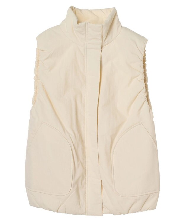 Green Parks 中わたスタンドカラーベスト Ivory