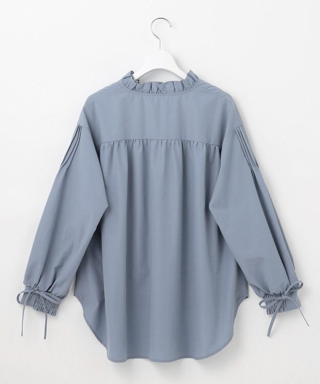 Feroux 【洗える】フリルシャツ ブラウス ブルー系
