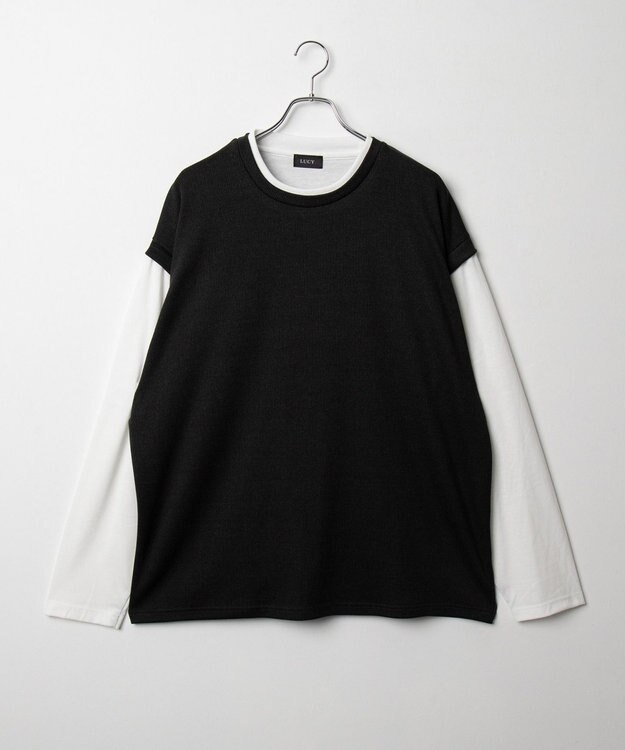 WEGO フェイクレイヤードベストT（LS） ブラック中濃色