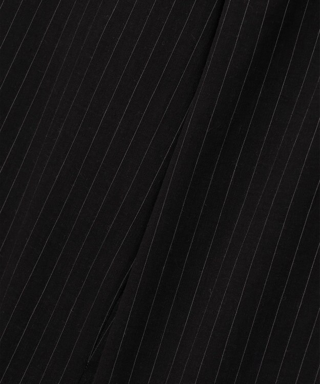 23区 S 【CLASSY.6月号掲載/洗える】リネンレーヨンストレッチ ワイドパンツ ブラックストライプ