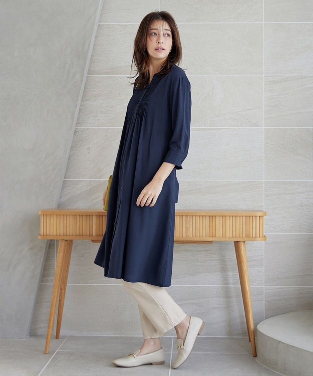 Tiaclasse 【シーズンレス・日本製・洗える】ローズファイン・スリムストレートパンツ ベージュ