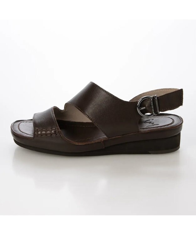 ing <ing>【WEB限定】【サスティナブル】ワイドストラップサンダル ダークブラウン