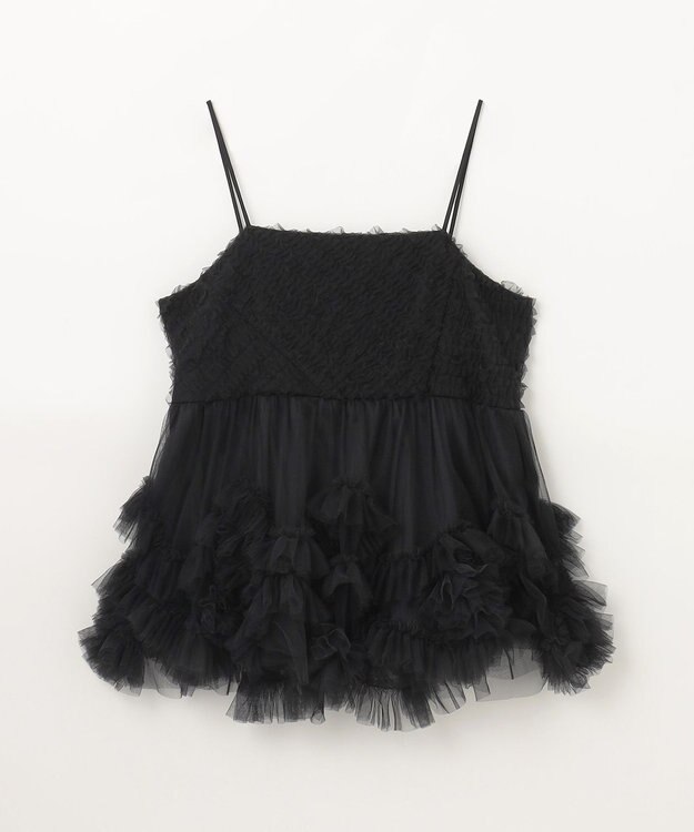 GRACE CONTINENTAL チュールフリルキャミソール ブラック